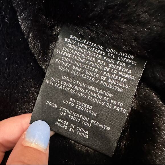 32* Degrees Heat Quilted Coat Winter Jacket Black Women’s Size Medium M Warm Fur - Picture 4 of 9